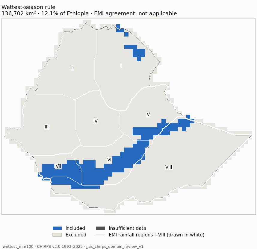 wettest_mm100 (blue: included; dark grey: insufficient data)